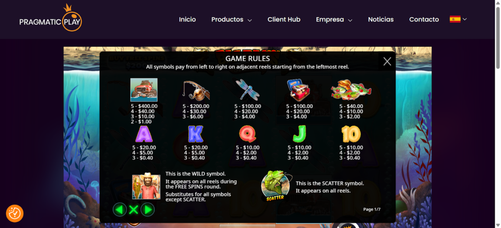 big bass splash s&iacute;mbolos